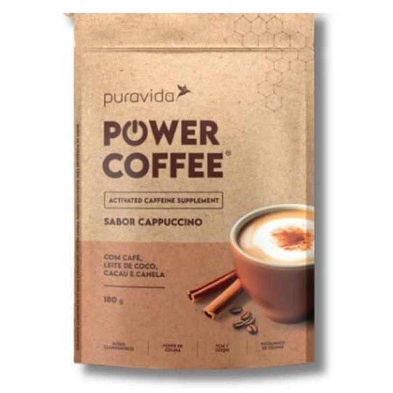 power coffee puravida sabor cappuccino 180g