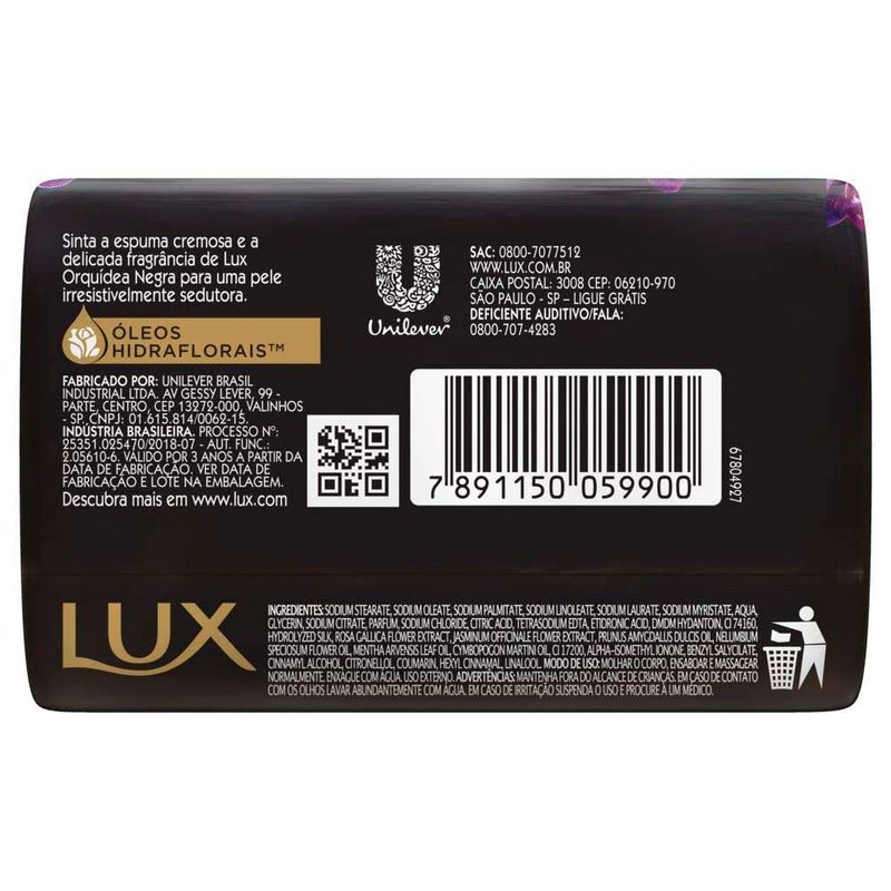 sabonete em barra lux botanicals orquídea negra 85g
