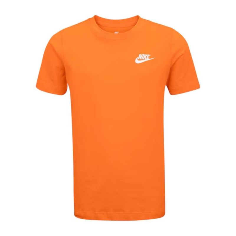 camiseta masculina p nike club sportswear laranja 246684 (mp)