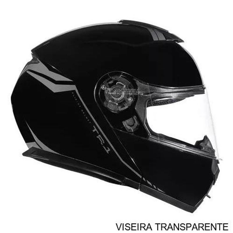 capacete articulado peels tr1 nkd preto brilho e grafite 60 (mp)