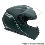 capacete articulado peels tr1 nkd verde militar fosco e prata 62 (mp)