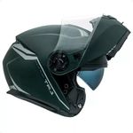 capacete articulado peels tr1 nkd verde militar fosco e prata 62 (mp)