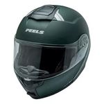 capacete articulado peels tr1 nkd verde militar fosco e prata 62 (mp)