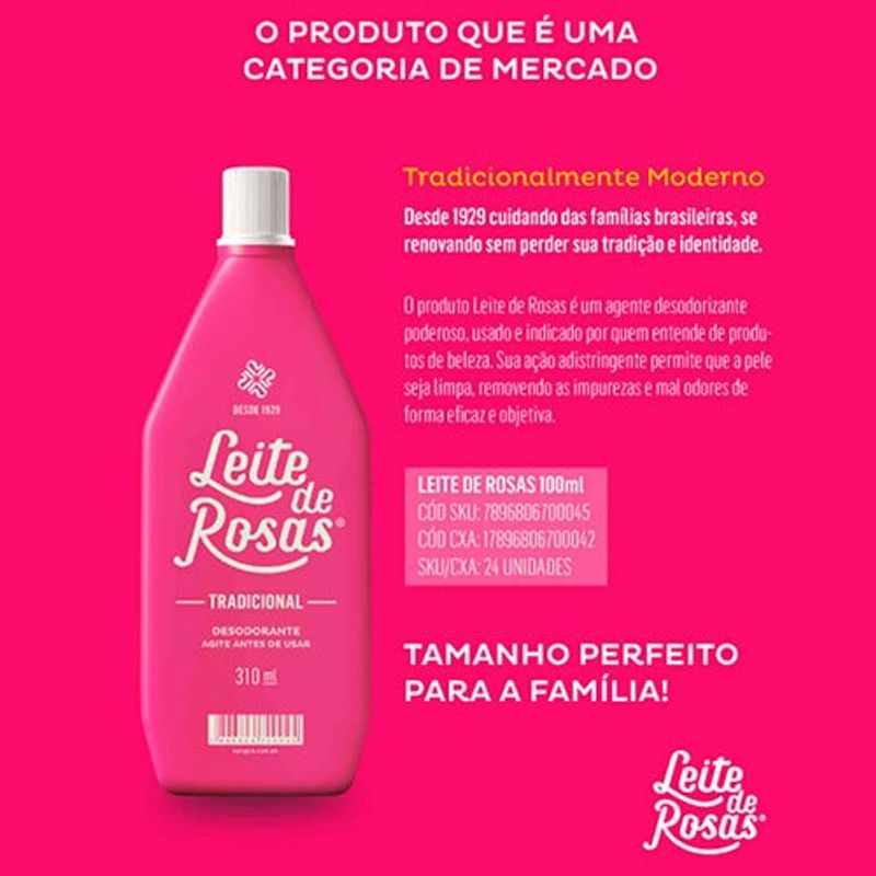 leite de rosas loção tradicional 310ml