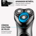 barbeador elétrico mondial power shave bivolt preto be-02