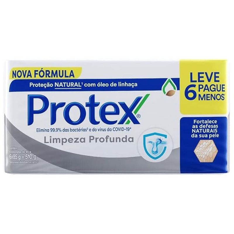 sabonete em barra protex limpeza profunda 6 unidades