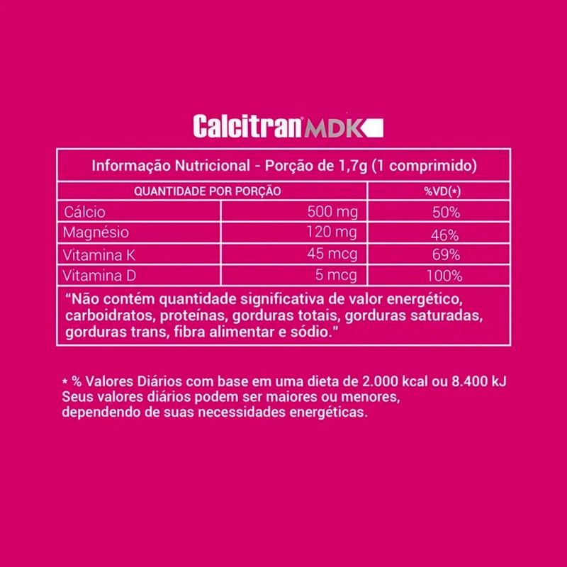 calciodex mdk 30 comprimidos suplemento cálcio magnésio vitaminas d3 k2 hertz