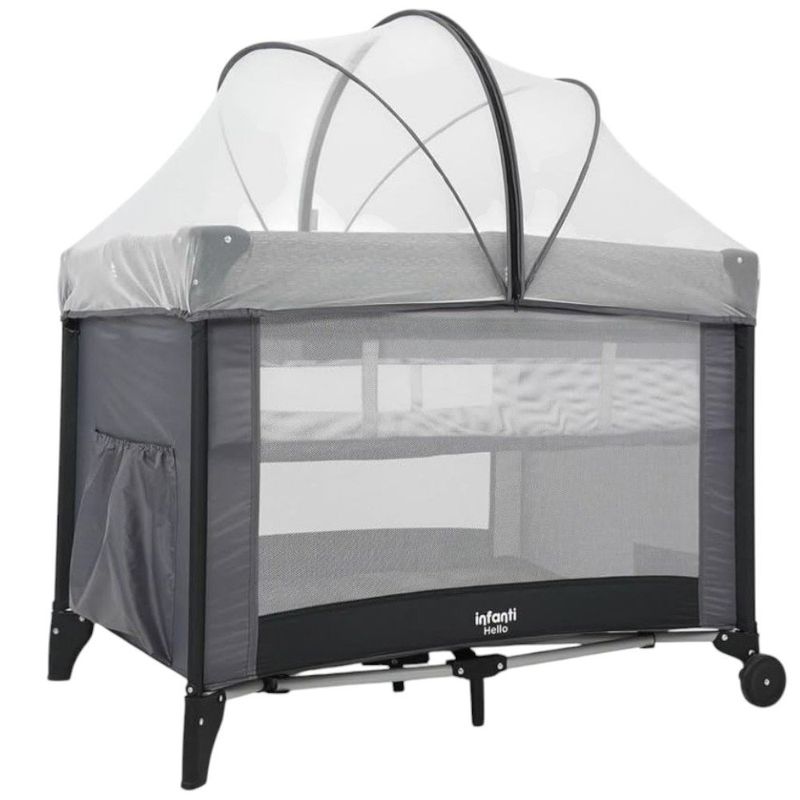 berço portátil infanti hello desmontável até 18kg imp02442 cinza risca (mp)