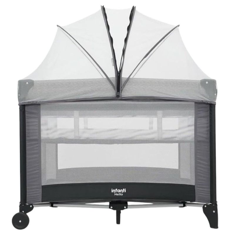 berço portátil infanti hello desmontável até 18kg imp02442 cinza risca (mp)