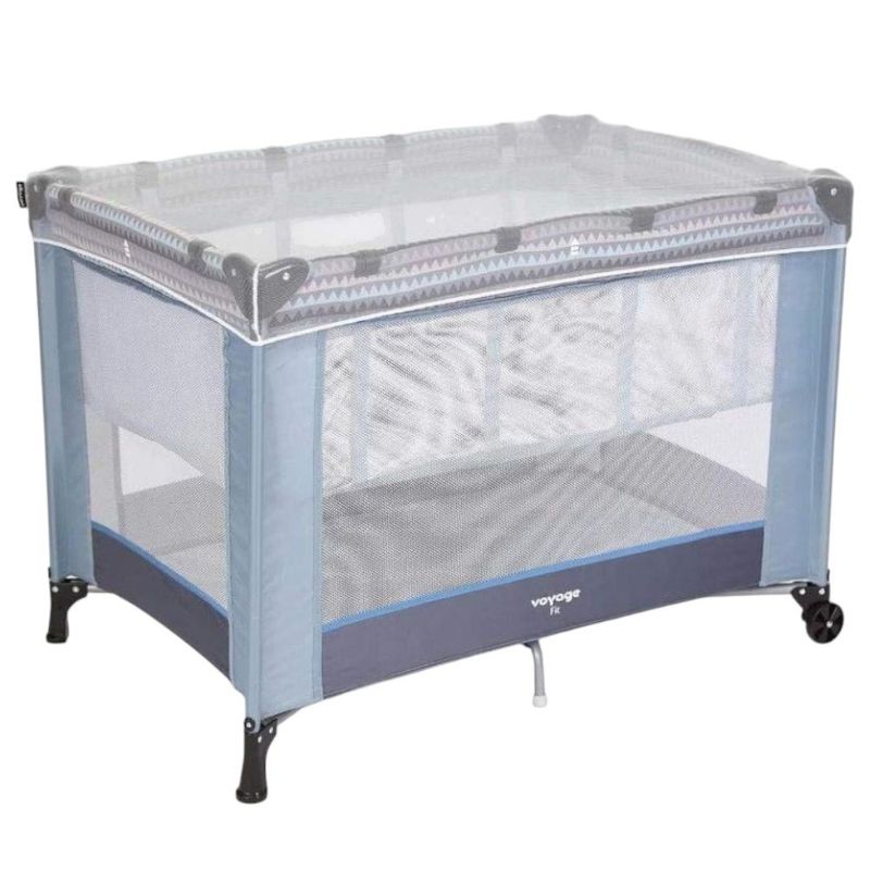 berço fit portátil voyage desmontável até 15kg com mosquiteiro imp01723 azul geo (mp)