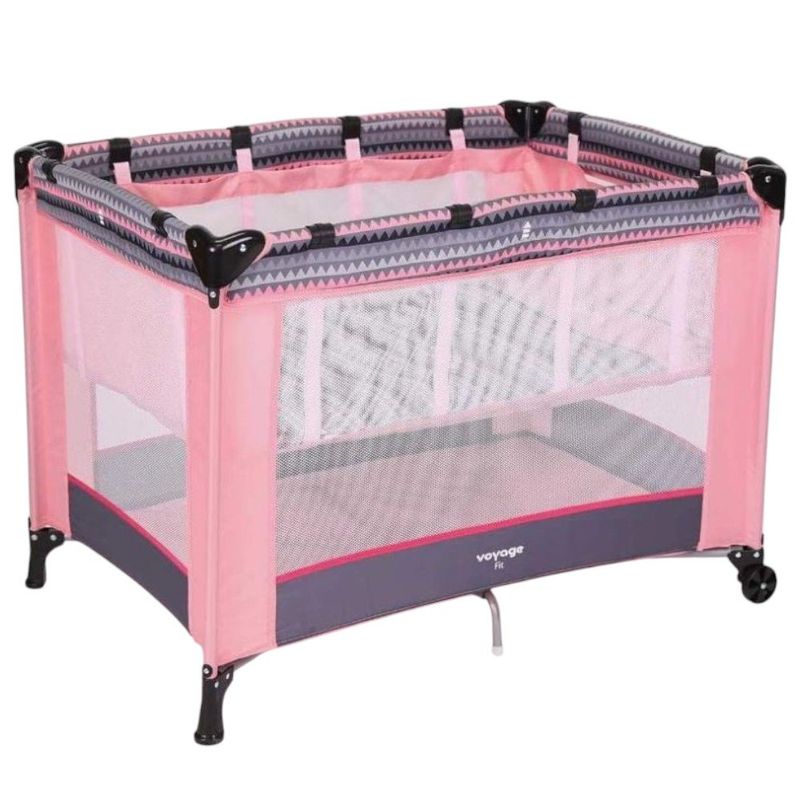berço fit portátil voyage desmontável até 15kg com mosquiteiro imp01724 rosa geo (mp)