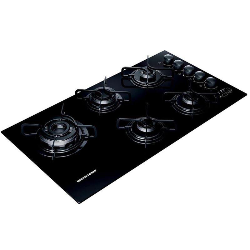 cooktop 5 bocas brastemp a gás preto bdt85aeuna