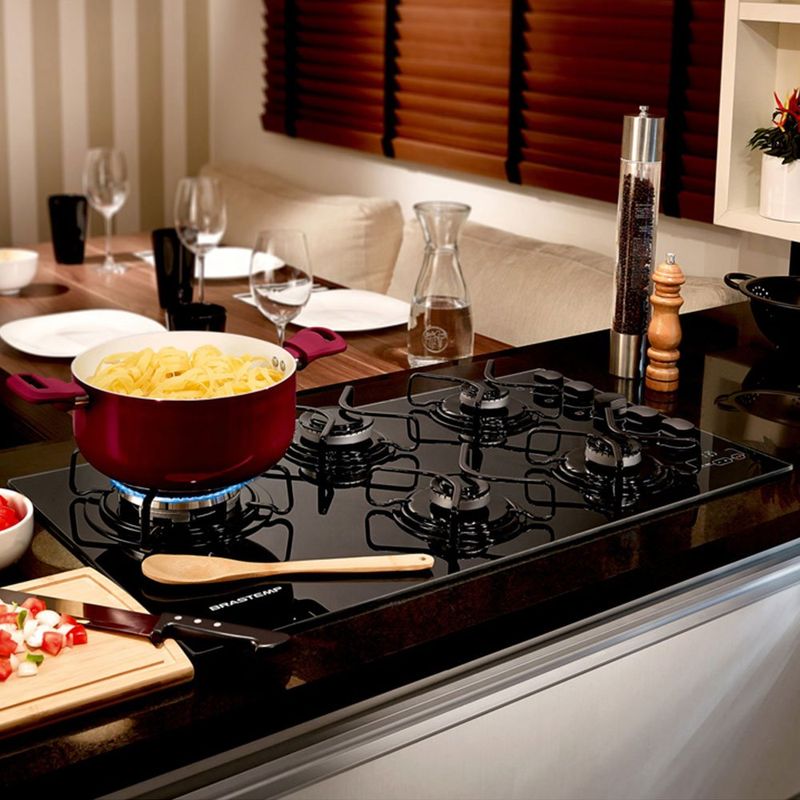 cooktop 5 bocas brastemp a gás preto bdt85aeuna