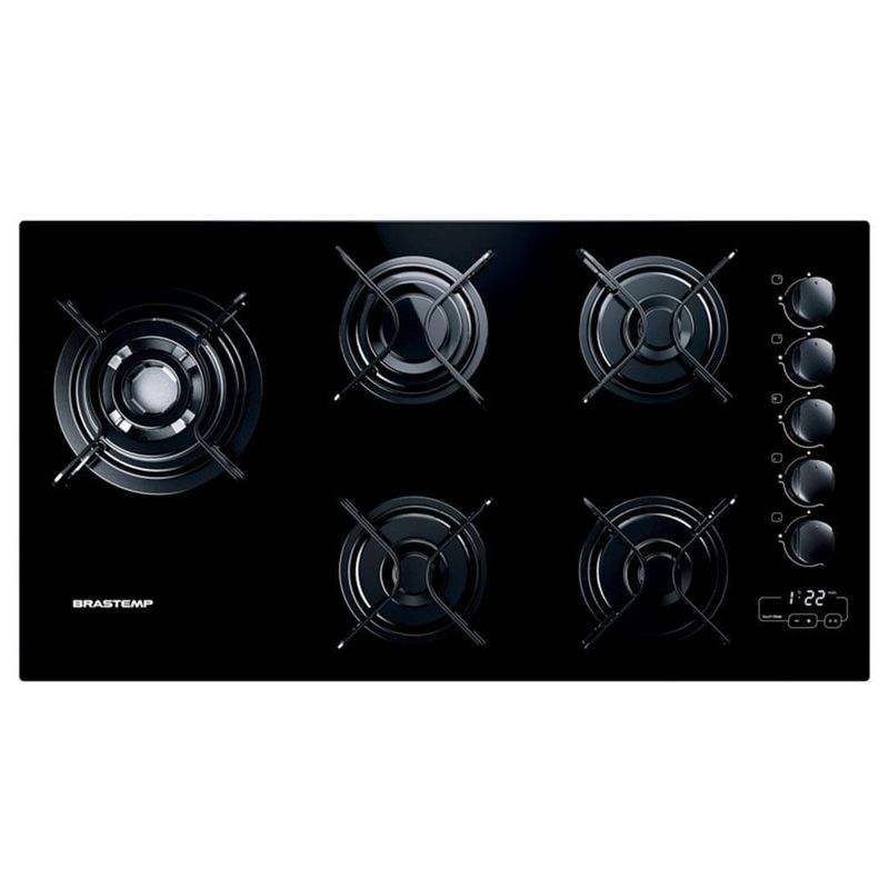 cooktop 5 bocas brastemp a gás preto bdt85aeuna
