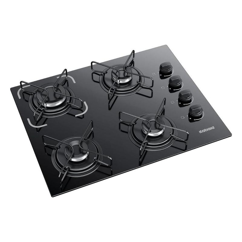 cooktop 4 bocas itatiaia essencial com mesa de vidro temperado preto bivolt (mp)