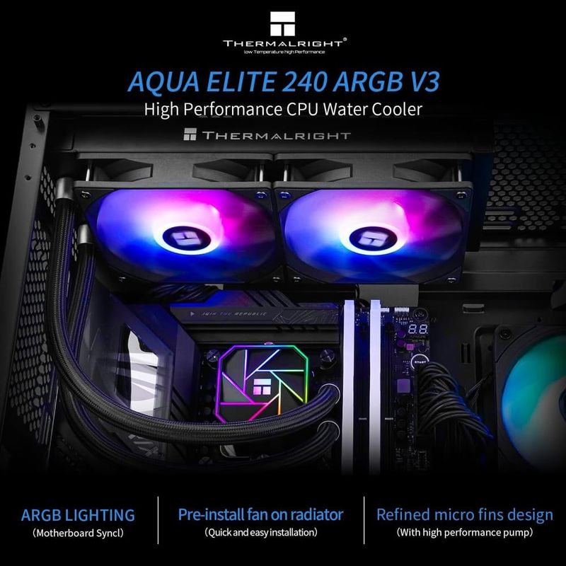 water cooler argb para cpu 240mm thermalright a-bi