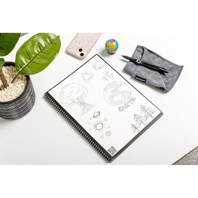 caderno inteligente rocketbook core - preto a-bi
