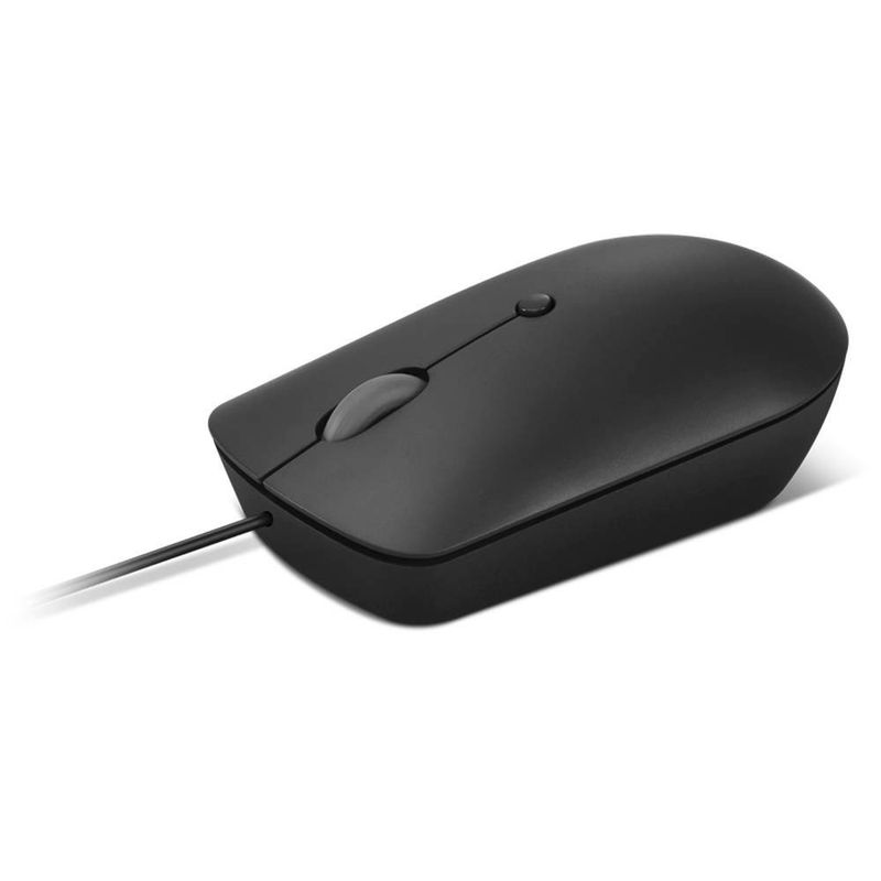 mouse lenovo com fio preto usb-c 400