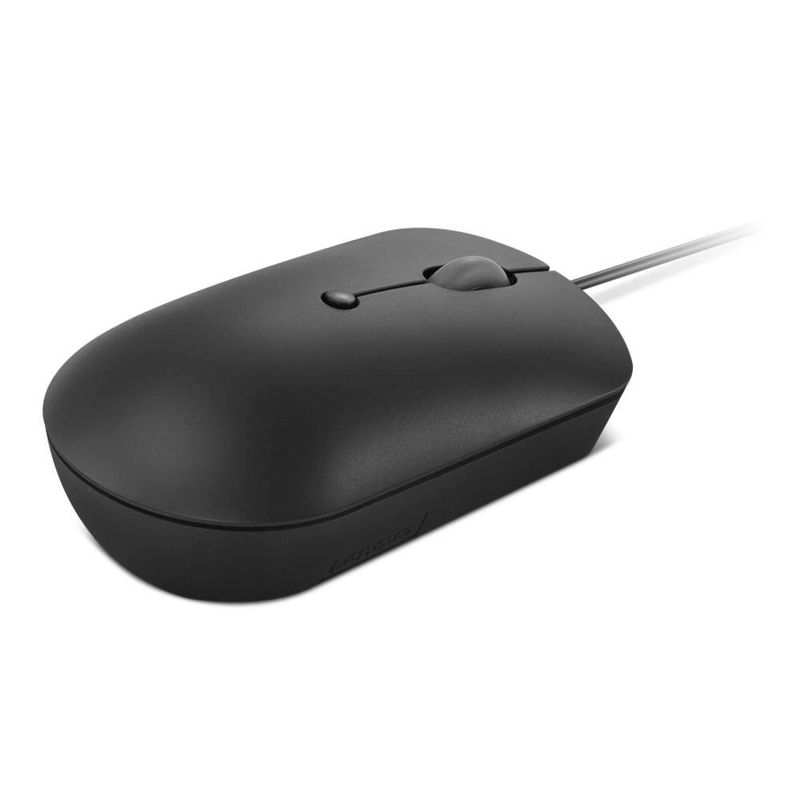 mouse lenovo com fio preto usb-c 400