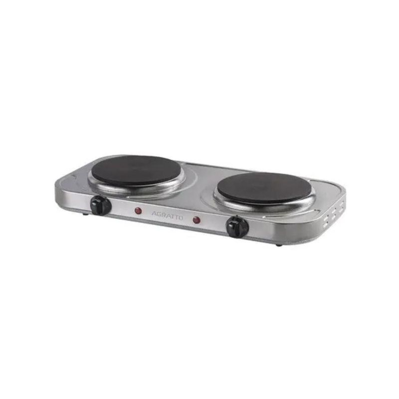 fogão elétrico de mesa 2 bocas agratto 2000w fm01 127v inox - 4917 (mp)