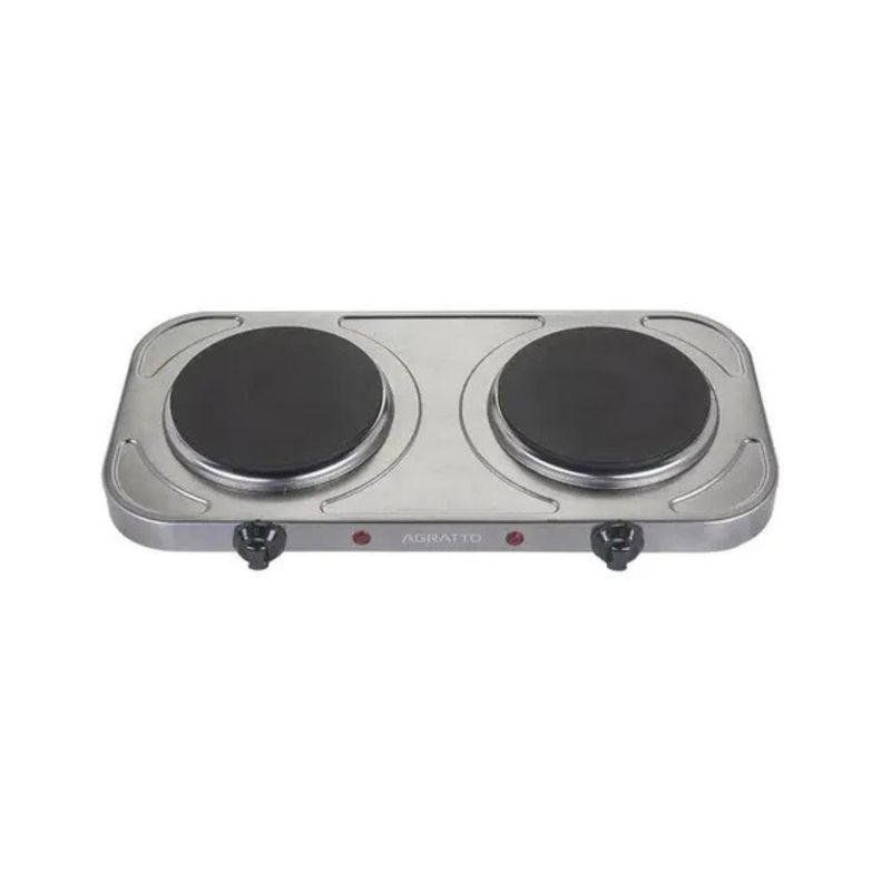 fogão elétrico de mesa 2 bocas agratto 2000w fm01 127v inox - 4917 (mp)