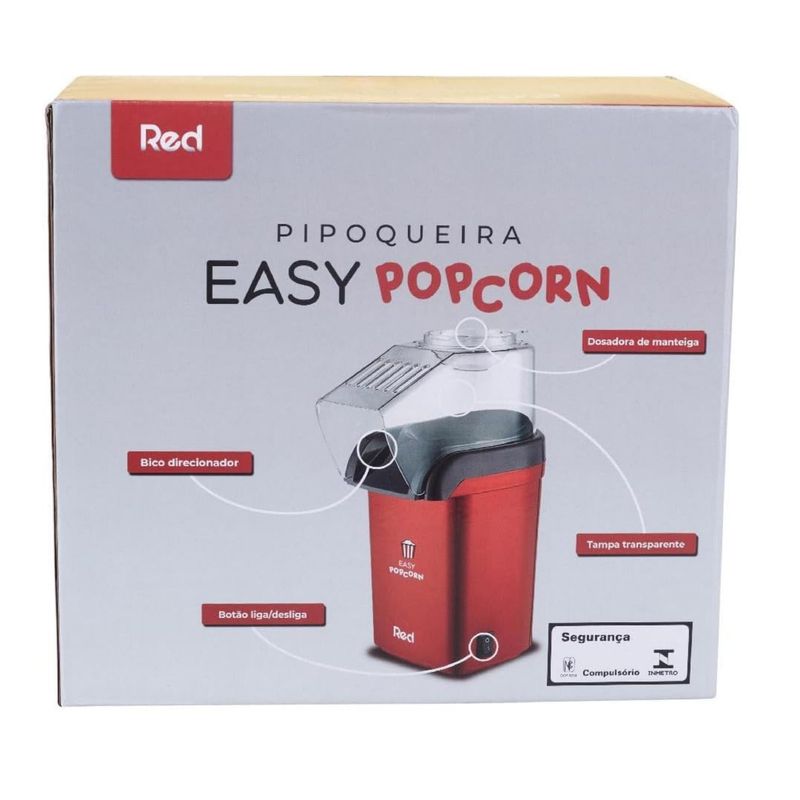 pipoqueira elétrica red easy popcorn pq100 127v (mp)