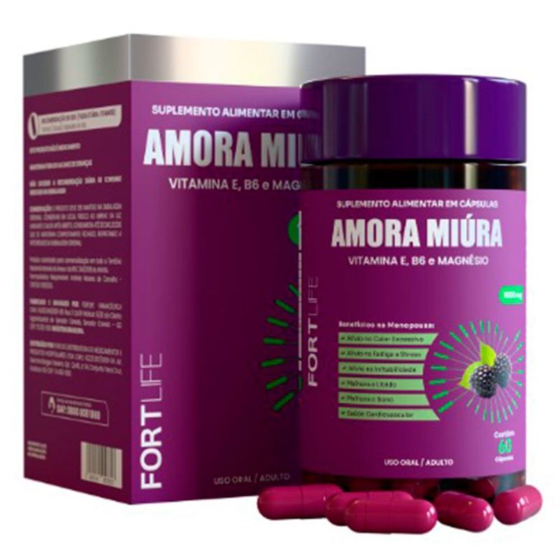 amora miúra 1000mg 60 cápsulas fortlife