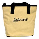 bolsa fwb seja você 27x12x24cm 0671 bege e preto (mp)