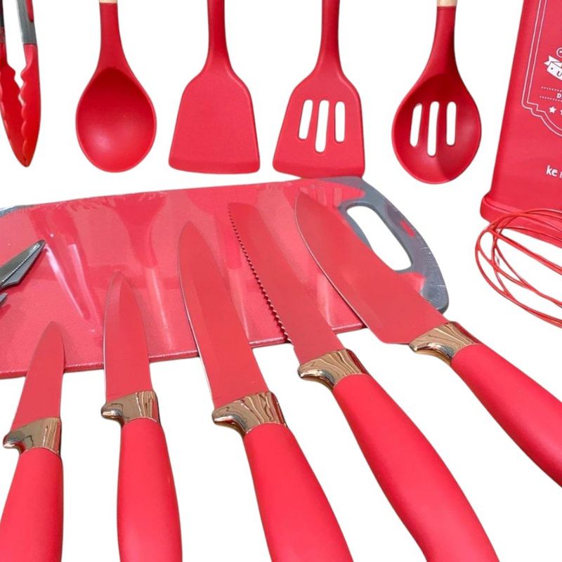 kit de utensílios kehome montana vermelho 19 peças 9432 (mp)
