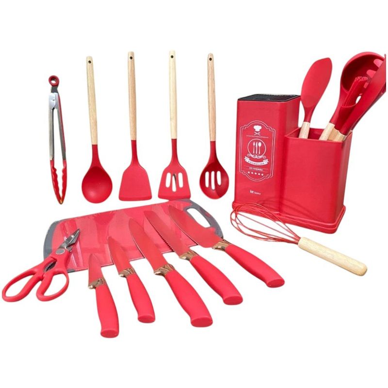kit de utensílios kehome montana vermelho 19 peças 9432 (mp)