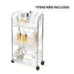 organizador kehome com rodas 3 prateleiras 67cm 9944 (mp)