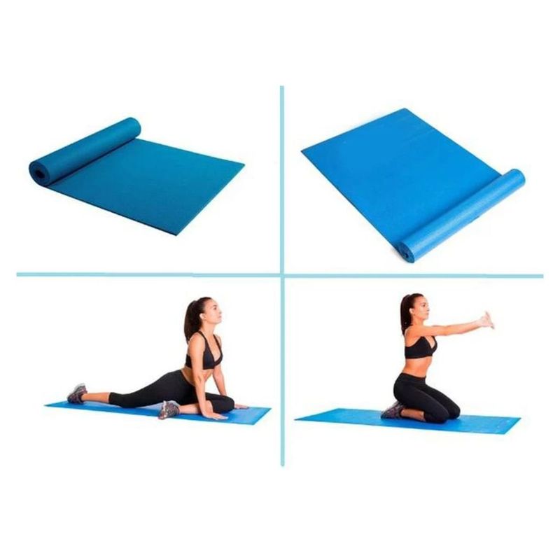 tapete de yoga pilates mingone eva 170x55cm azul 870 (mp)