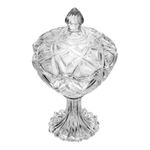 bomboniere potiche de vidro lyor 12x22cm com pé star 220691 (mp)