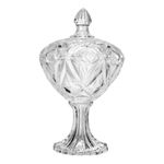 bomboniere potiche de vidro lyor 12x22cm com pé star 220691 (mp)