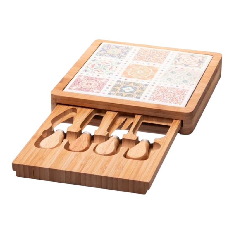 conjunto para queijo wolff com bandeja e tábua 6 peças 20824 (mp)