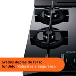 fogão 4 bocas brastemp automático bivolt mesa vidro preto bfo4vae
