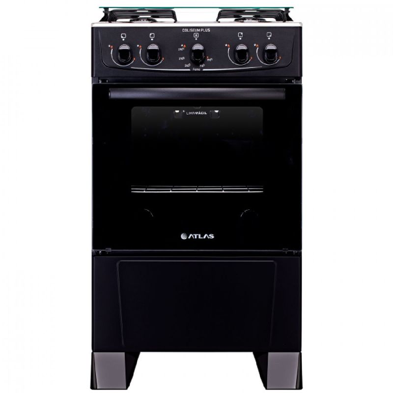 fogão 4 bocas atlas acendimento manual coliseum plus preto