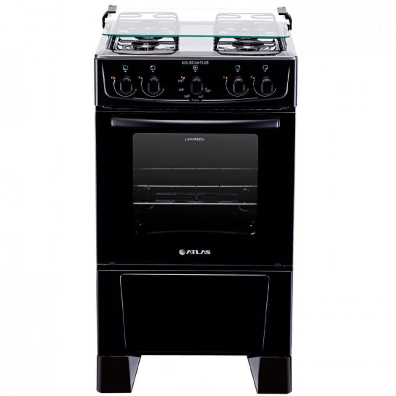 fogão 4 bocas atlas acendimento manual coliseum plus preto