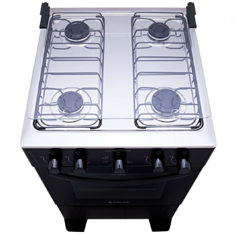 fogão 4 bocas atlas acendimento manual coliseum plus preto
