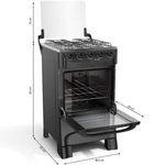 fogão 4 bocas mueller automático preto fosco mfi4bb