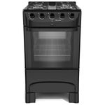 fogão 4 bocas mueller com mesa esmaltada preto fosco mfi4bc