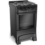 fogão 4 bocas mueller com mesa esmaltada preto fosco mfi4bc