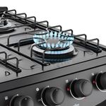 fogão 4 bocas mueller com mesa esmaltada preto fosco mfi4bc