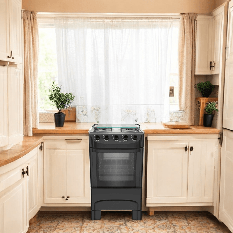 fogão 4 bocas mueller manual preto mfi4ba