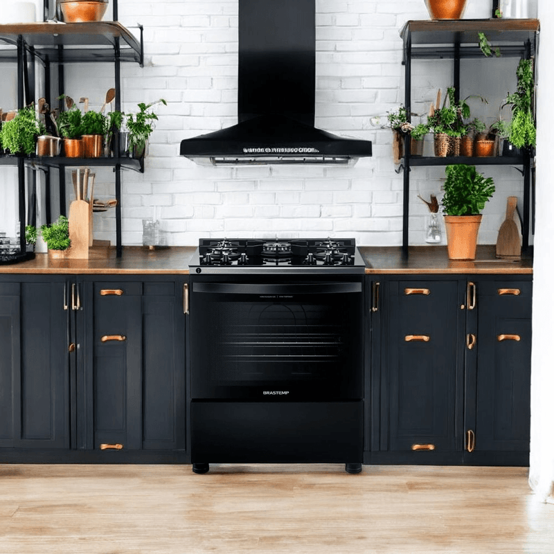 fogão 5 bocas brastemp automático mesa vidro preto