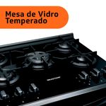 fogão 5 bocas brastemp automático mesa vidro preto