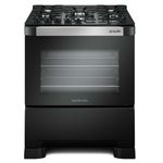 fogão 5 bocas mueller decorato vetro com mesa de vidro e acendimento automático bivolt preto