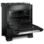 fogão 5 bocas mueller decorato vetro com mesa de vidro e acendimento automático bivolt preto