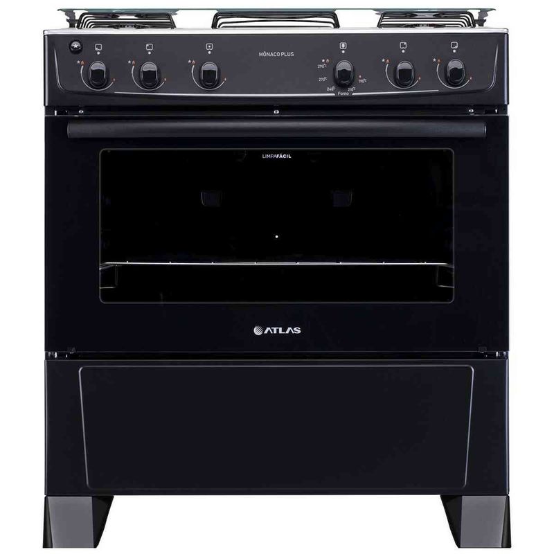 fogão 5 bocas atlas automático mônaco plus bivolt preto 300000717