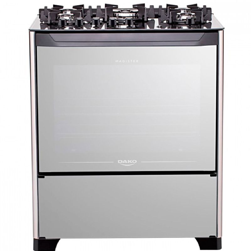 fogão 5 bocas dako automático magister style espelhado inox